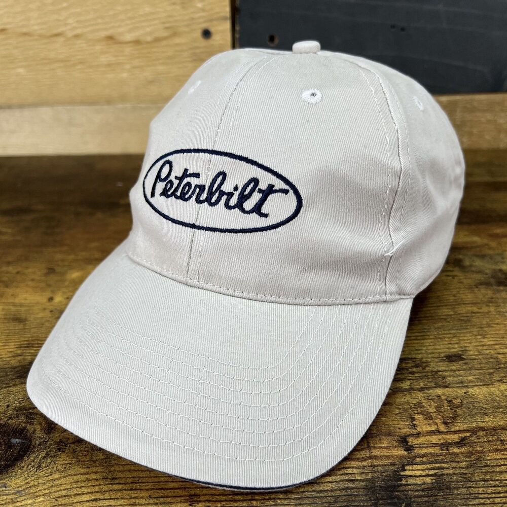 Peterbilt Trucking Tan Embroidered Adjustable Hat Baseball Cap